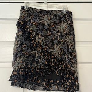 Free People Floral Tiered Ruffle Skirt